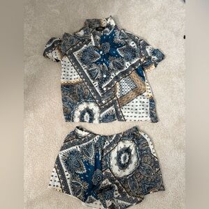 Cider Blue and Cream Paisley Ensemble